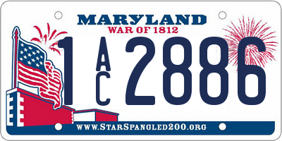 MD license plate 1AC2886