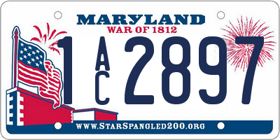 MD license plate 1AC2897
