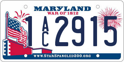 MD license plate 1AC2915
