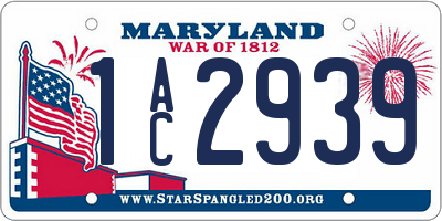 MD license plate 1AC2939