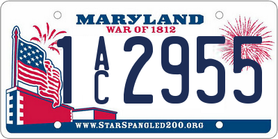 MD license plate 1AC2955