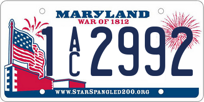 MD license plate 1AC2992