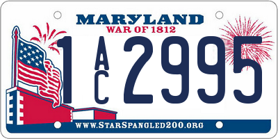 MD license plate 1AC2995