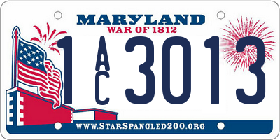 MD license plate 1AC3013