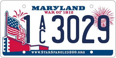 MD license plate 1AC3029