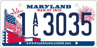 MD license plate 1AC3035