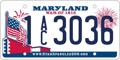 MD license plate 1AC3036