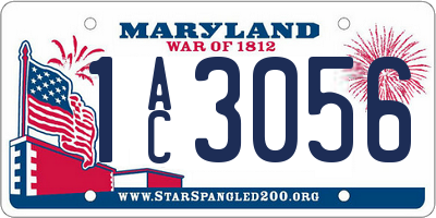 MD license plate 1AC3056