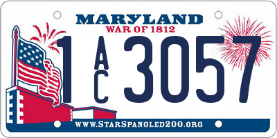 MD license plate 1AC3057