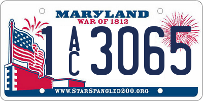 MD license plate 1AC3065