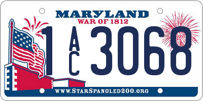 MD license plate 1AC3068