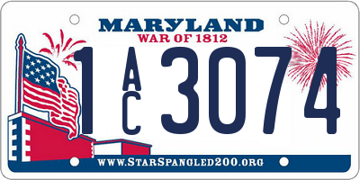 MD license plate 1AC3074