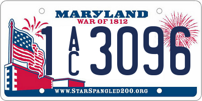 MD license plate 1AC3096
