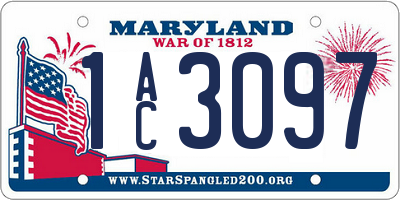 MD license plate 1AC3097