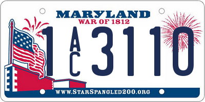 MD license plate 1AC3110