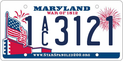 MD license plate 1AC3121