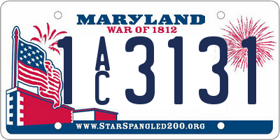 MD license plate 1AC3131