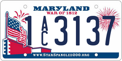 MD license plate 1AC3137