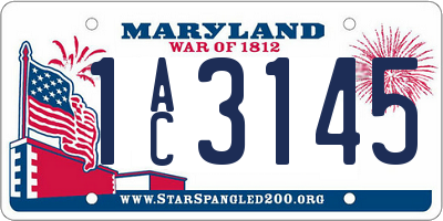 MD license plate 1AC3145