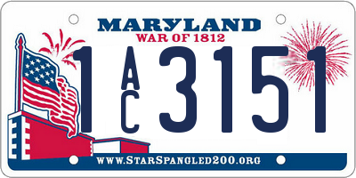 MD license plate 1AC3151