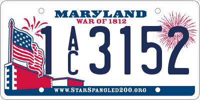 MD license plate 1AC3152
