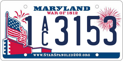 MD license plate 1AC3153