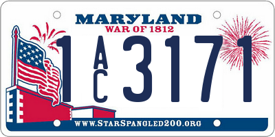 MD license plate 1AC3171