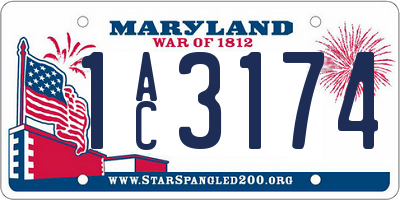 MD license plate 1AC3174
