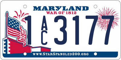 MD license plate 1AC3177