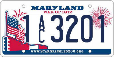 MD license plate 1AC3201