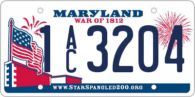 MD license plate 1AC3204