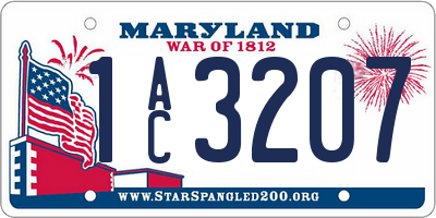MD license plate 1AC3207