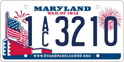 MD license plate 1AC3210