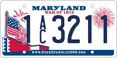 MD license plate 1AC3211