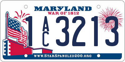 MD license plate 1AC3213