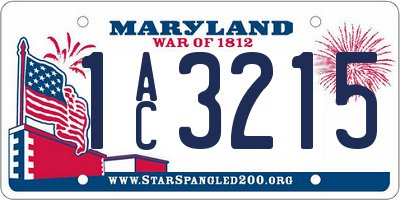 MD license plate 1AC3215