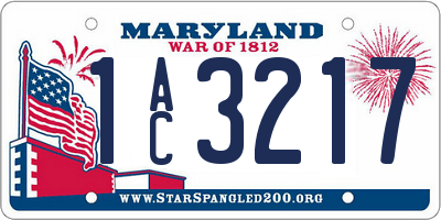MD license plate 1AC3217