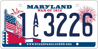MD license plate 1AC3226