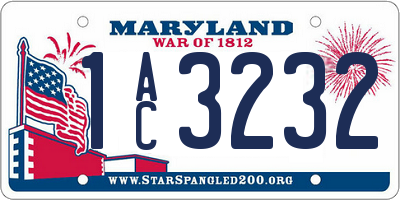 MD license plate 1AC3232