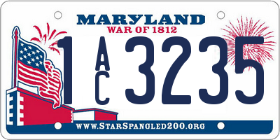 MD license plate 1AC3235