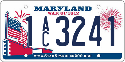 MD license plate 1AC3241