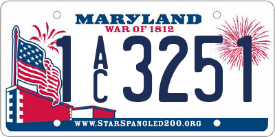 MD license plate 1AC3251