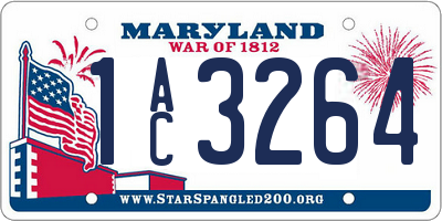 MD license plate 1AC3264
