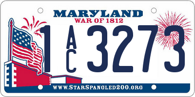 MD license plate 1AC3273