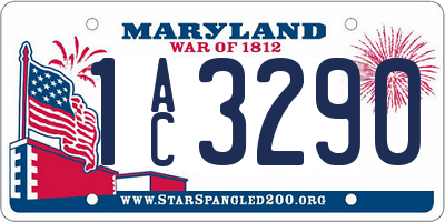 MD license plate 1AC3290