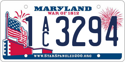 MD license plate 1AC3294