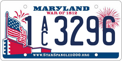 MD license plate 1AC3296