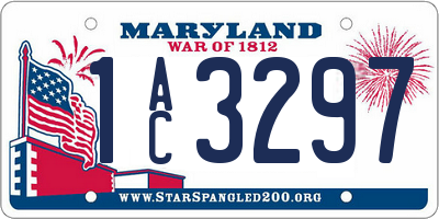 MD license plate 1AC3297