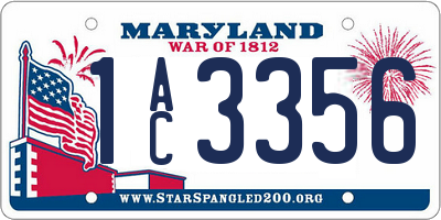 MD license plate 1AC3356