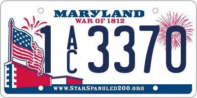MD license plate 1AC3370